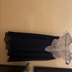 Forever 21, knee high dress, black, szS, lace neck